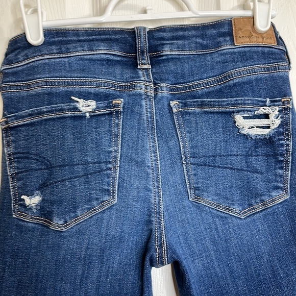 American Eagle Womens Jeggings Skinny Jeans Thrashed Distressed, Size 0 Short - Picture 5 of 12